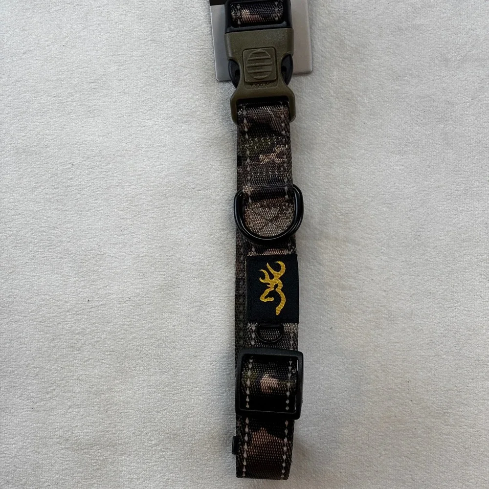 Browning Dog Collar Large 18-28in Camo Reflective Buckmark Locking Buckle‎